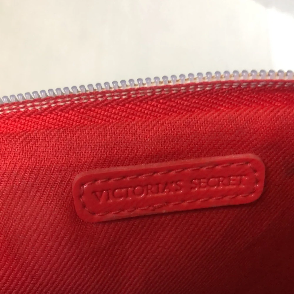Victoria's Secret Brown Graffiti Heart Satchel with Red and Orange Accents - Picture 13 of 16
